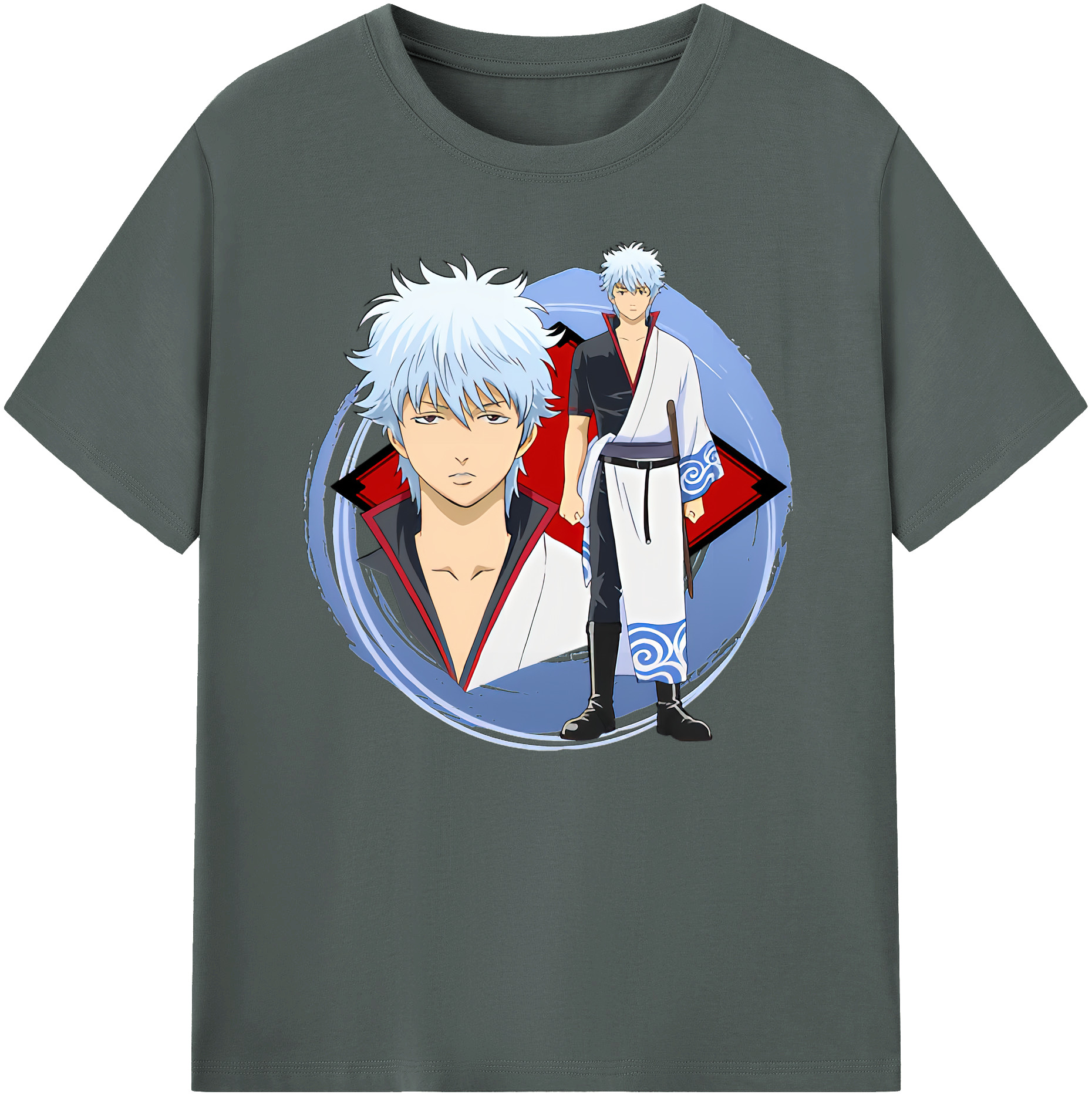 （画像用） ぎんたま 坂田銀時（さかたぎんとき） 神楽 志村新八（しむら しんぱち） GINTAMA Sakata Gintoki Kagura Shimura Shinpachi 綿100％ メンズ半袖Tシャツ｜肌触りやわらか＆通気性